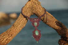 Load image into Gallery viewer, Handmade Amazonite Gemstone Macrame Sea Priestess Statement Necklace