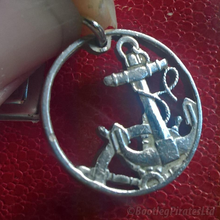 Load image into Gallery viewer, Spanish 50 Centimos, Hand Cut Coin Anchor.