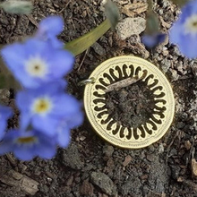 Load image into Gallery viewer, Arabic Design, Hand Cut Coin Pendant.