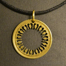 Load image into Gallery viewer, Arabic Design, Hand Cut Coin Pendant.