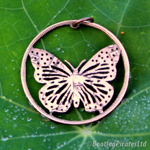 Load image into Gallery viewer, Butterfly, Hand Cut Coin.