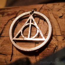 Load image into Gallery viewer, Happy Potter, Deathly Hallows, Hand Cut Coin.