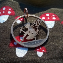 Load image into Gallery viewer, Flower Fairy, Hand Cut Coin.