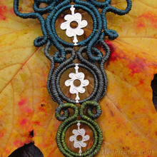 Load image into Gallery viewer, Handmade Triple Danish Handcut Coins Forest Geometrical Macrame Statement Necklace