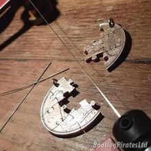 Load image into Gallery viewer, Puzzle Hand Cut Coin: Two Part Friendship Pendant.
