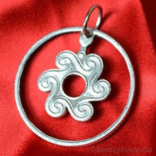 Load image into Gallery viewer, Danish Kroner, Hand Cut Coin Pendant.