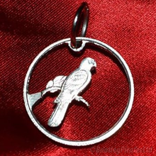 Load image into Gallery viewer, Black Parrot, Hand Cut Coin.