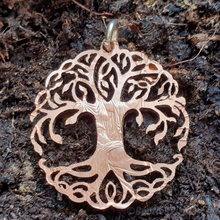 Load image into Gallery viewer, Tree of Life, Curly Leafy Version, Hand Cut Coin.