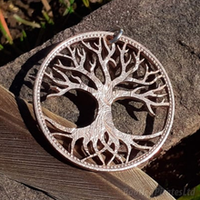 Load image into Gallery viewer, Minimalistic Tree of Life, Hand Cut Coin.