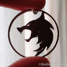 Load image into Gallery viewer, Witcher, Hand Cut Coin Pendant.
