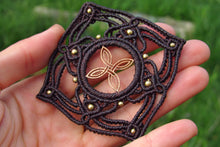 Load image into Gallery viewer, Celtic Knot Handcut Coin Design Boho Macrame Adjustable Pendant