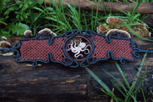 Load image into Gallery viewer, Steampunk Octopus Handcut Coin Design Adjustable Macrame Cuff Bracelet