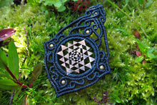 Load image into Gallery viewer, Sri Yantra Handcut Coin Design Macrame Pendant