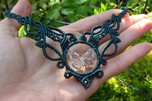 Load image into Gallery viewer, Butterfly Handcut Coin Design Forest Fairy Adjustable Macrame Necklace/Tiara