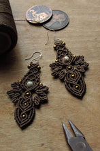 Load image into Gallery viewer, Imperial Jasper Bead Brown Macrame Sterling Silver Earrings
