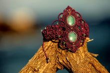 Load image into Gallery viewer, Handmade Amazonite Gemstone Macrame Sea Priestess Mermaid Necklace Armlet and Ring Bracelet Set
