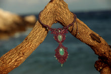 Load image into Gallery viewer, Handmade Amazonite Gemstone Macrame Sea Priestess Statement Necklace

