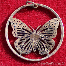 Load image into Gallery viewer, Butterfly, Hand Cut Coin.
