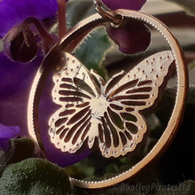 Load image into Gallery viewer, Butterfly, Hand Cut Coin.
