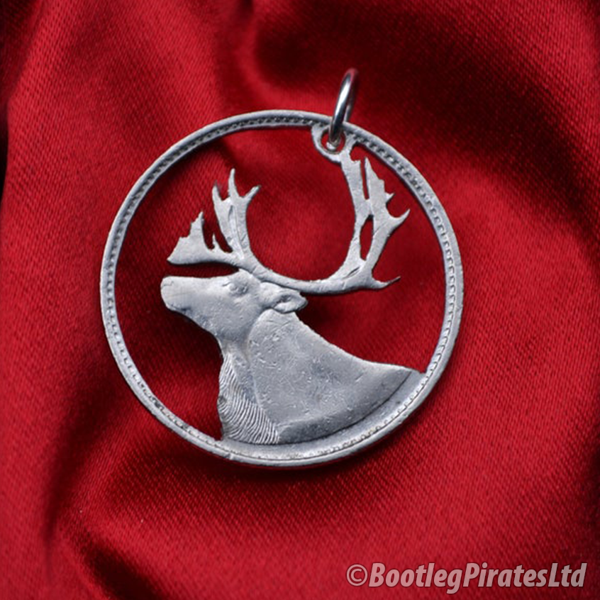 Canadian Caribou, Hand Cut Coin.