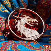 Load image into Gallery viewer, Dragon Head, Hand Cut Coin.
