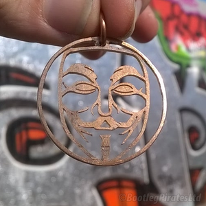 Anonymous - V For Vendetta - Guy Fawkes, Hand Cut Coin.