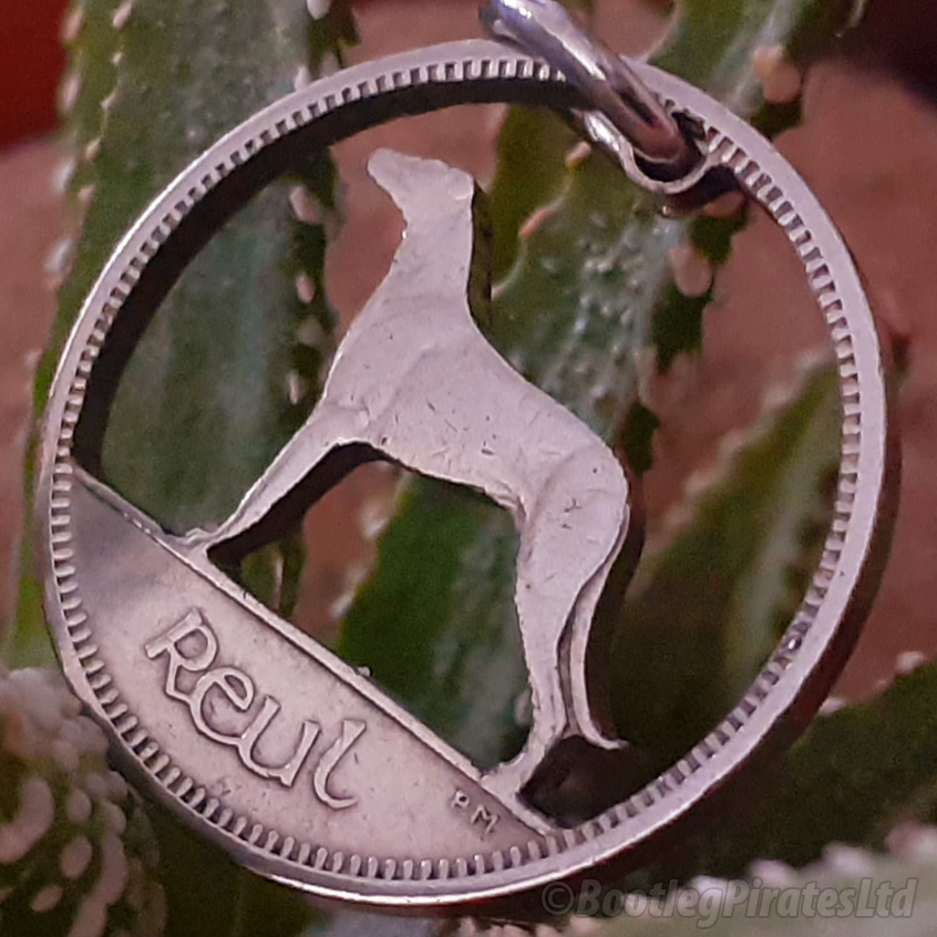 Irish Wolfhound, Hand Cut Coin.