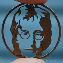 Load image into Gallery viewer, John Lennon - The Beatles - Hand Cut Coin.
