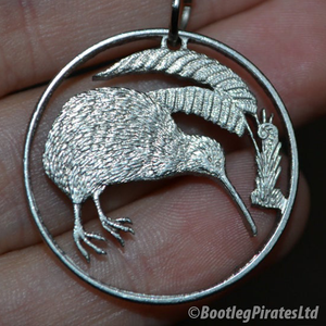 New Zealand, Kiwi Bird, Hand Cut Coin.