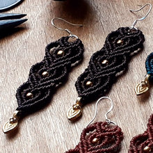 Load image into Gallery viewer, Macramé Sterling Silver Earrings - Four Colours Available
