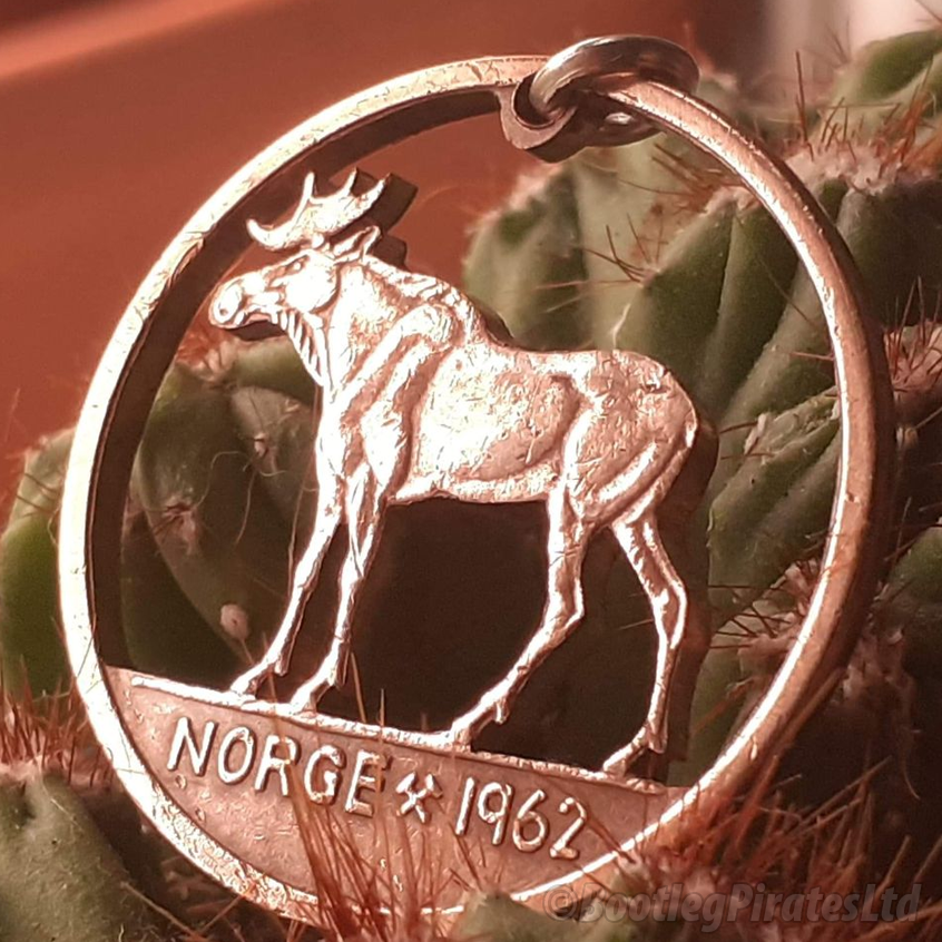 Norwegian Moose, Hand Cut Coin.