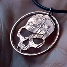 Load image into Gallery viewer, Pirate Skull, Hand Cut Coin.
