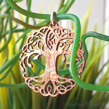Load image into Gallery viewer, Tree of Life, Curly Leafy Version, Hand Cut Coin.
