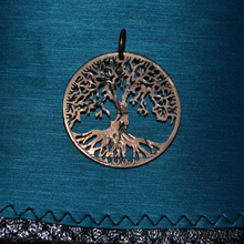 Load image into Gallery viewer, Tree of Life, Hand Cut Coin Pendant.
