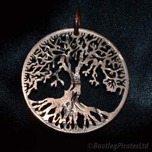 Tree of Life, Hand Cut Coin Pendant.