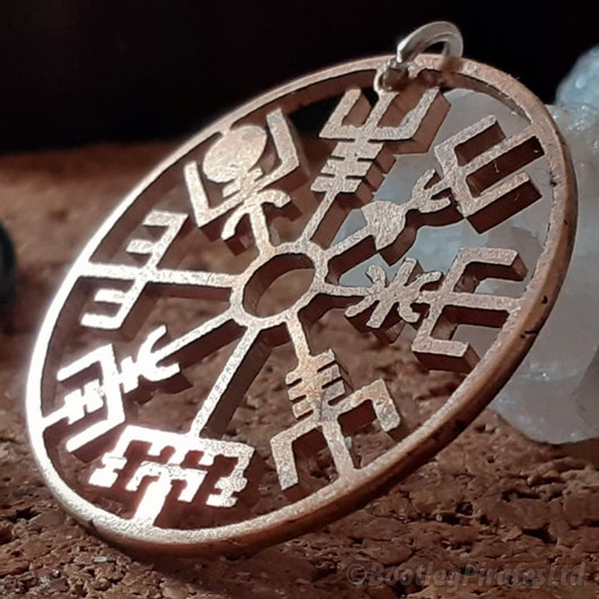 Vegvisir, Viking symbol, hand cut coin. – Bootleg Pirates
