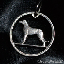 Load image into Gallery viewer, Irish Wolfhound, Hand Cut Coin.
