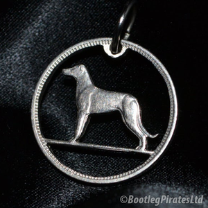 Irish Wolfhound, Hand Cut Coin.