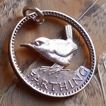 Load image into Gallery viewer, The Farthing Wren, Hand Cut Coin.
