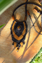 Load image into Gallery viewer, Tiger&#39;s Eye Healing Stone Adjustable Boho Macrame Necklace
