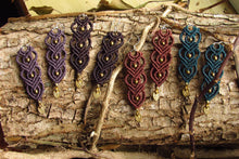 Load image into Gallery viewer, Long Dangle Macrame Sterling Silver Earrings in Many Colours

