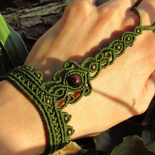 Load image into Gallery viewer, Adjustable Boho Beaded Macrame Slave Bracelet with Stone Bead
