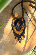Load image into Gallery viewer, Tiger&#39;s Eye Healing Stone Adjustable Boho Macrame Necklace
