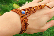 Load image into Gallery viewer, Adjustable Boho Beaded Macrame Slave Bracelet with Stone Bead
