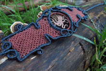 Load image into Gallery viewer, Steampunk Octopus Handcut Coin Design Adjustable Macrame Cuff Bracelet
