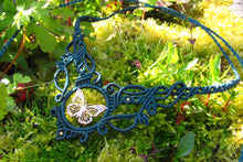 Load image into Gallery viewer, Butterfly Handcut Coin Design Forest Fairy Adjustable Macrame Necklace/Tiara
