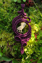 Load image into Gallery viewer, Handcut Greek Drachmae Coin Owl Design Macrame Adjustable Pendant

