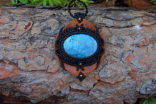 Load image into Gallery viewer, &quot;SEDNA&quot; Labradorite Gemstone Macrame Leather Pirate Adjustable Large Pendant
