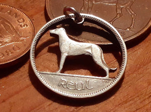 Irish Wolfhound, Hand Cut Coin.